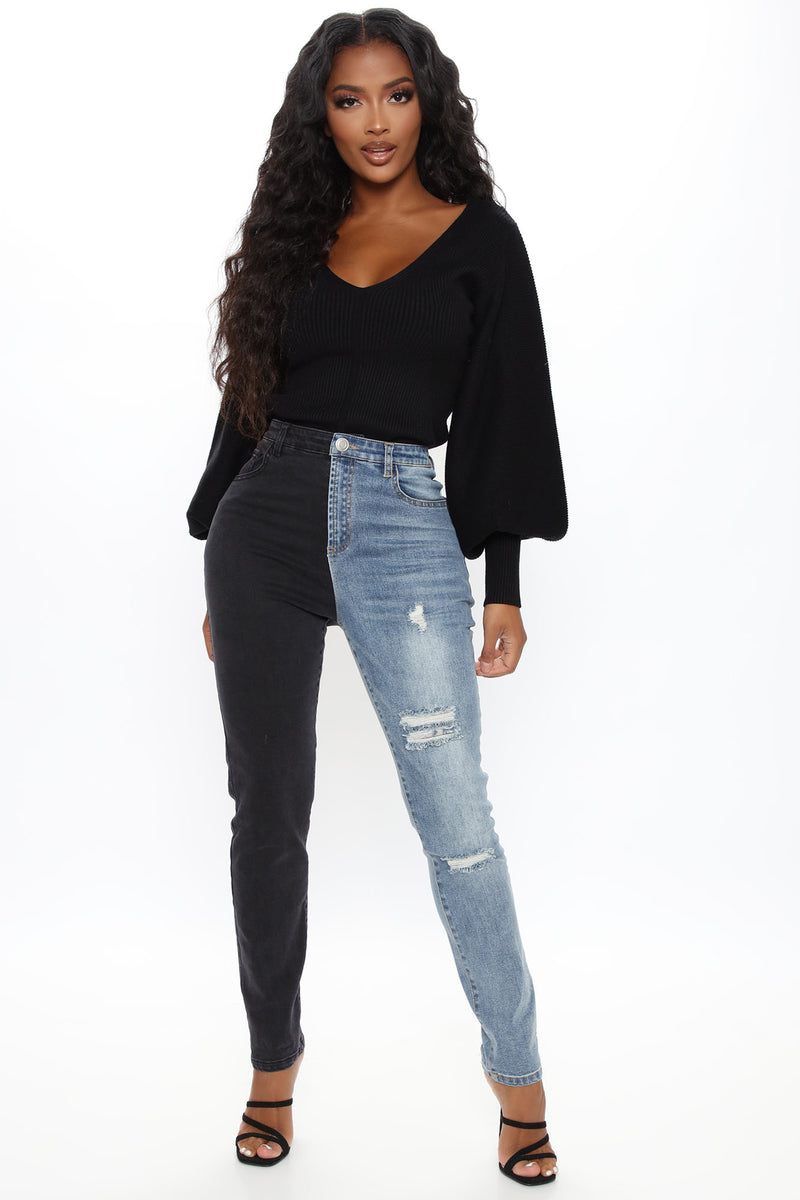 Two tone hotsell jeans fashion nova