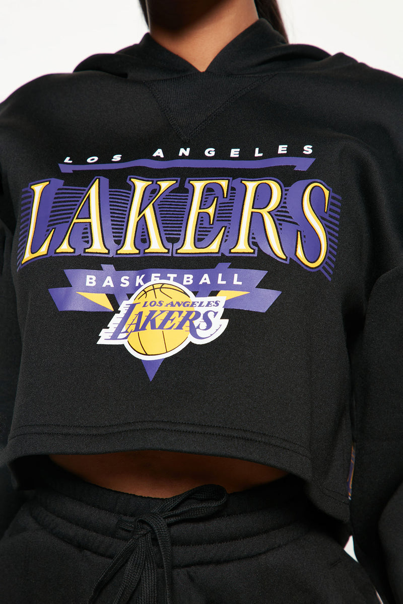 lakers crop top hoodie