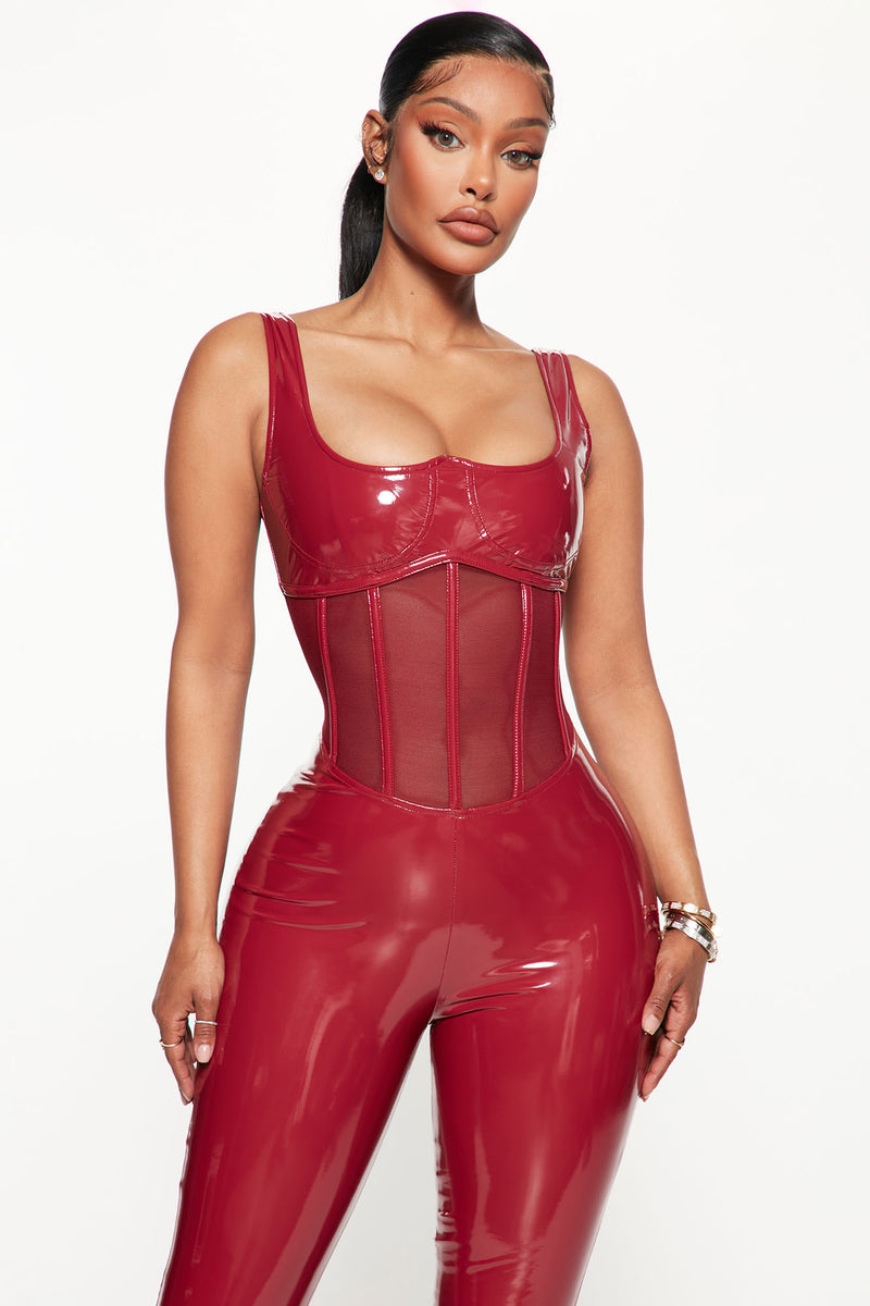 Fashion nova shop red latex dress