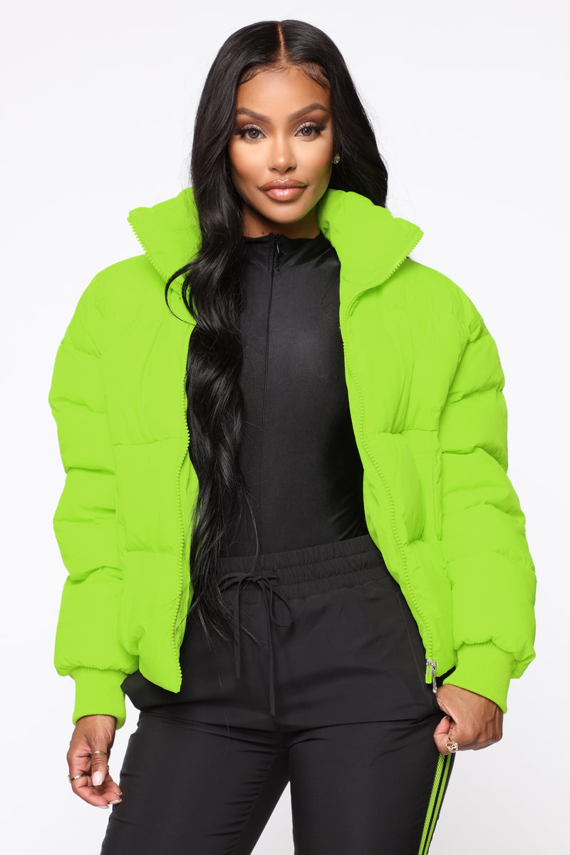 Trippin On You Puffer Jacket Neon Green