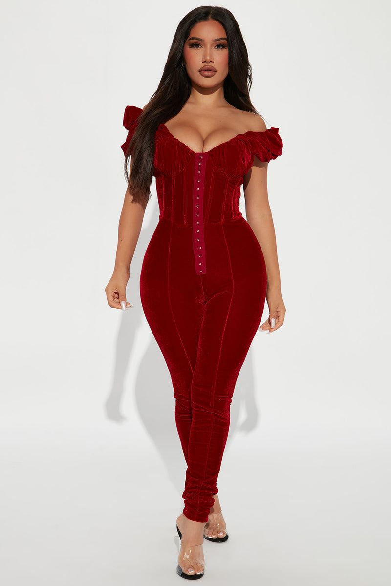 Fashion nova velvet store jumpsuit