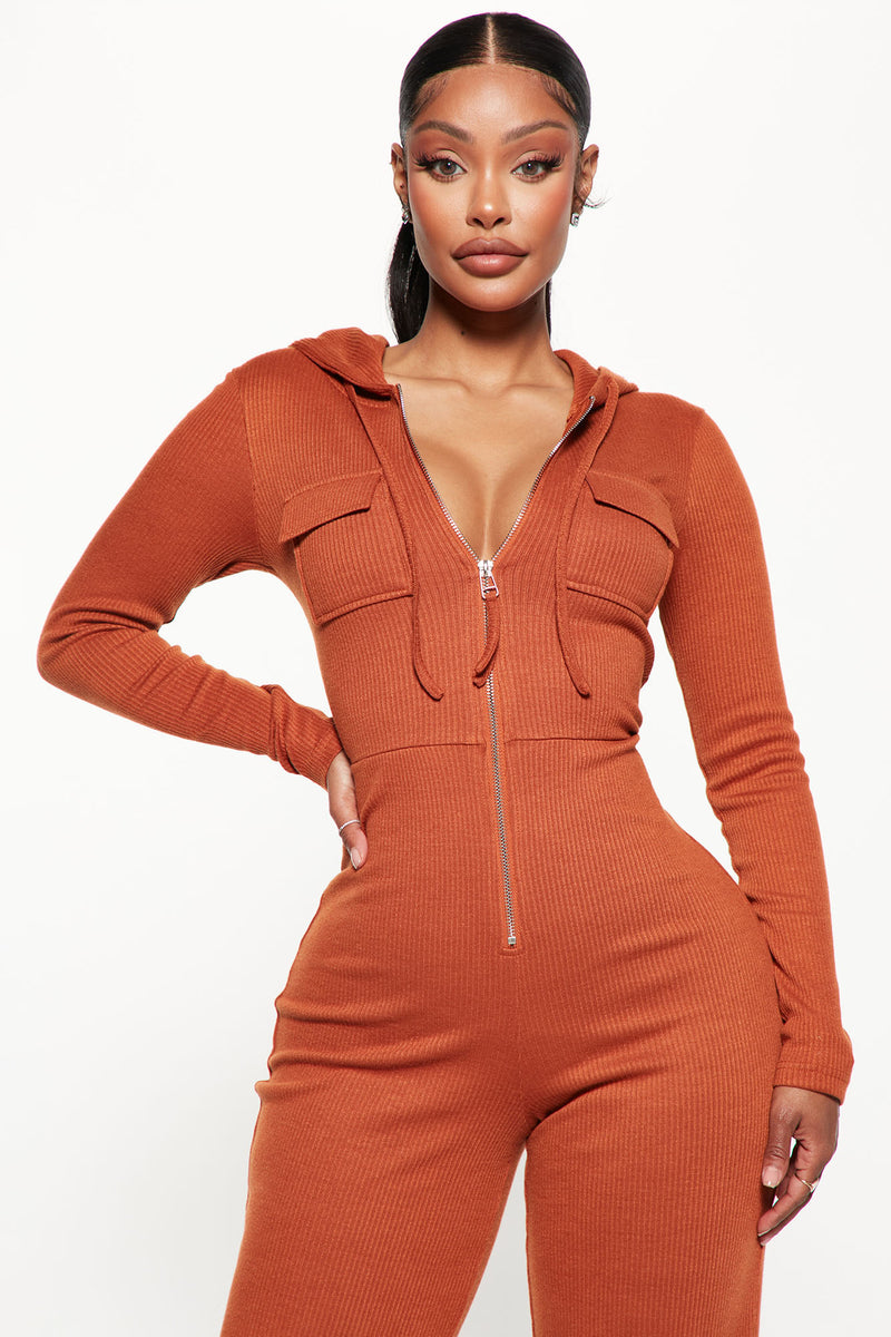 Ready For The Weekend Ribbed Jumpsuit - Camel, Fashion Nova