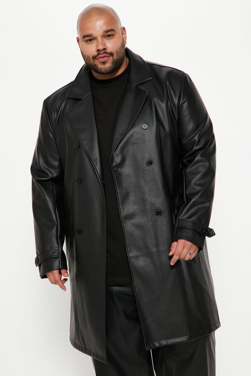 Leather trench coat for men shop