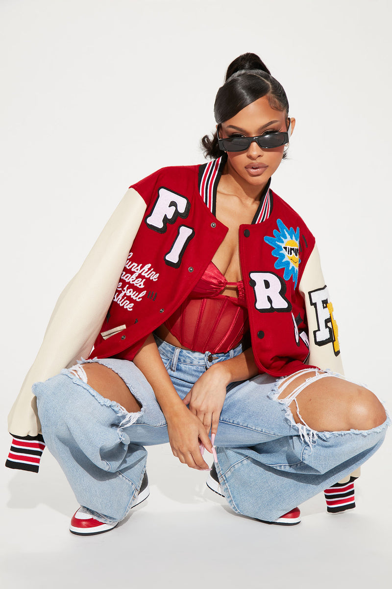 Chi Varsity Jacket - Red/combo  Fashion Nova, Mens Jackets