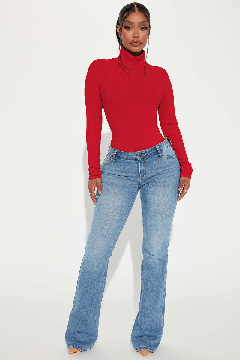 Tess Turtleneck Bodysuit Red Fashion Nova, Basic Tops & Bodysuits