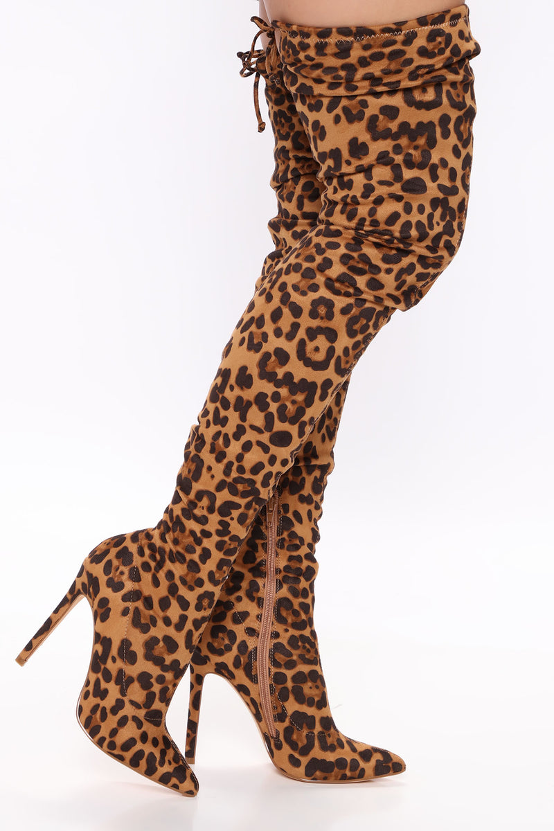 Leopard over the knee boots store