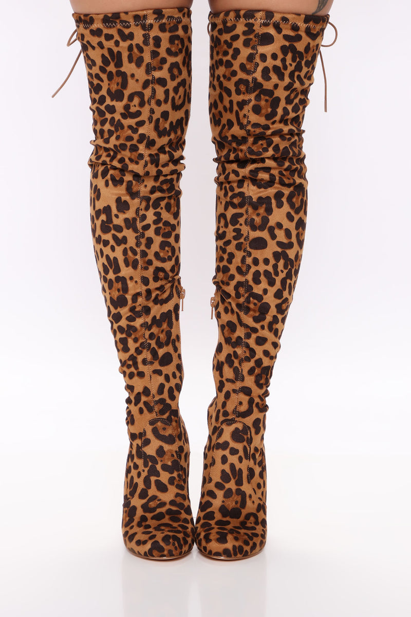 Pretty In Thigh High Boots Leopard Fashion Nova Shoes