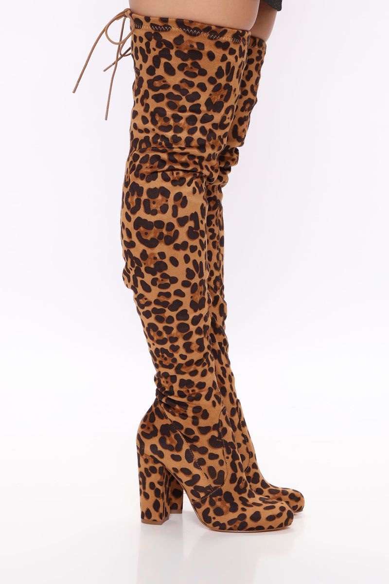 Cheetah print discount knee high boots