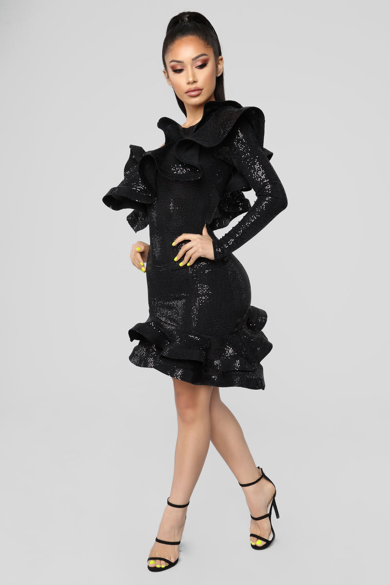 Shade ruffle deals dress