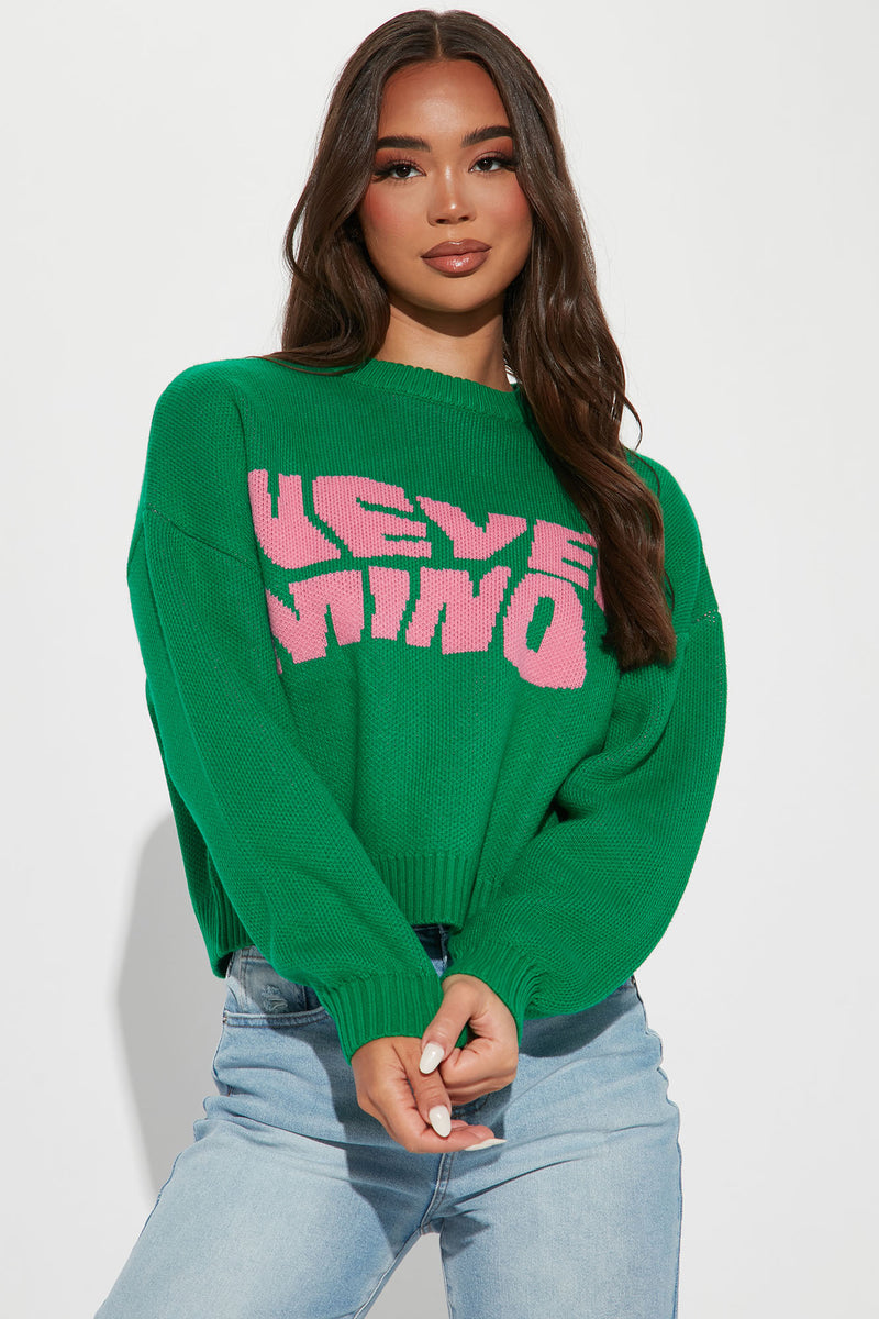 Green crew sales neck sweatshirt womens