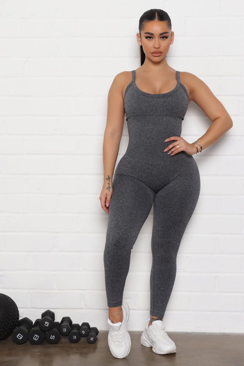 Vital Goddess Active Jumpsuit In Infinity Seamless Black