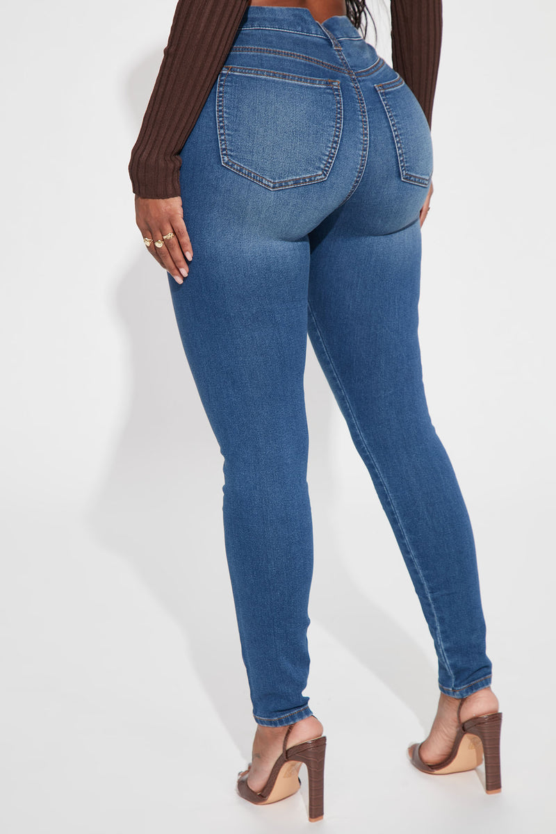 So Seamless Stretch Skinny Jeans Medium Blue Wash