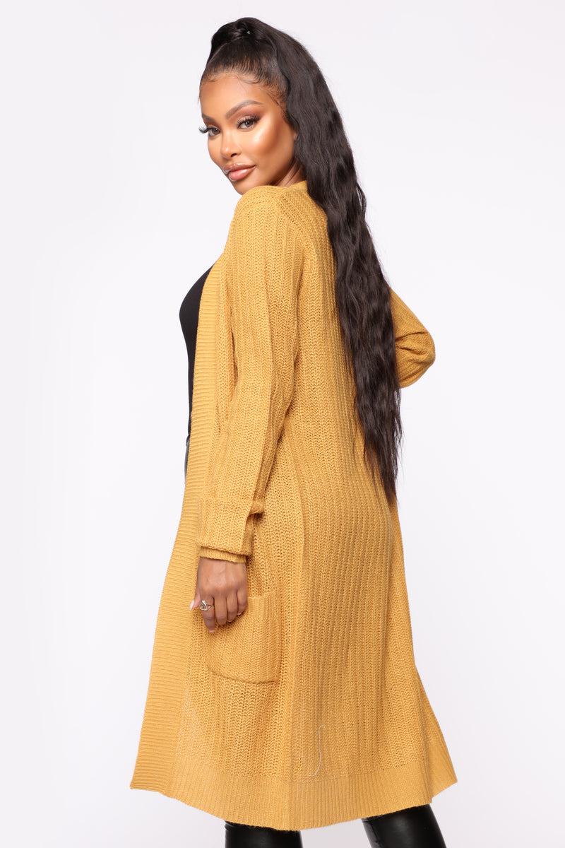 Mustard longline new arrivals cardigan