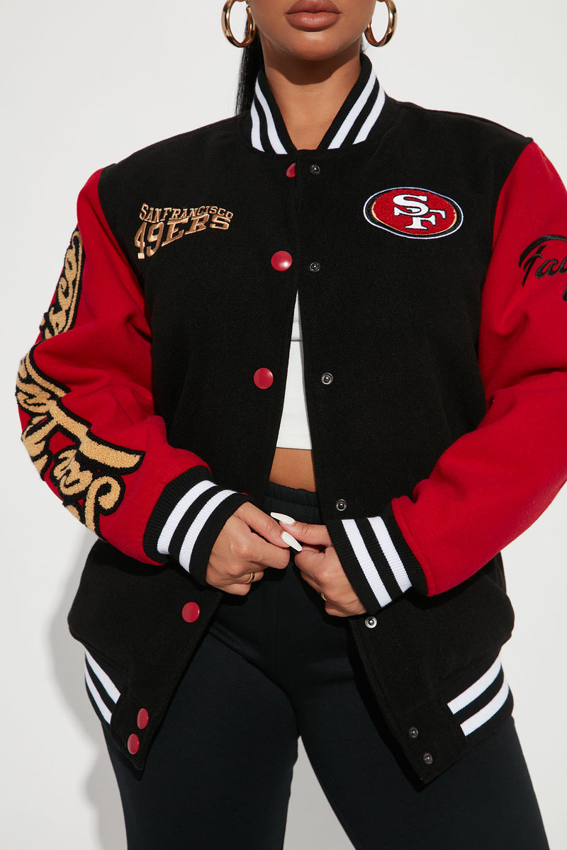 Mini in Session Fleece Varsity Jacket in Red Size 8/9 by Fashion Nova