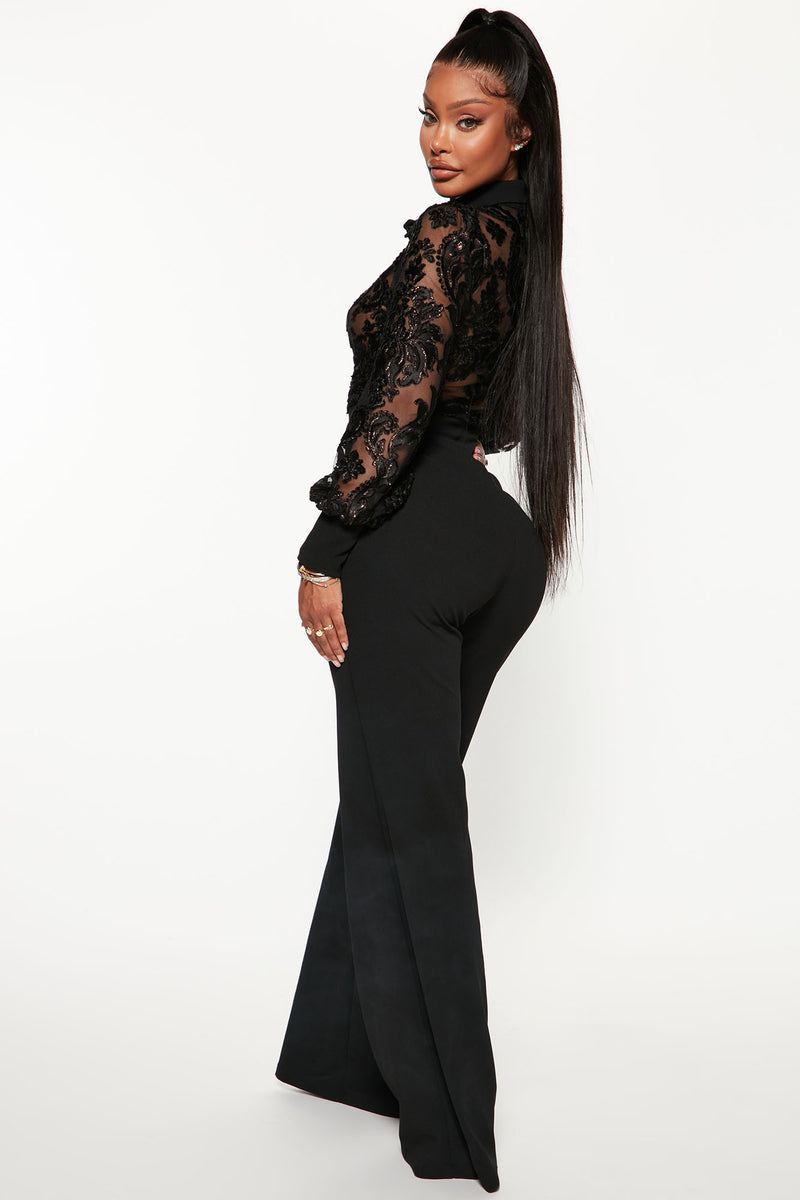 Touch Of Lace Jumpsuit Black