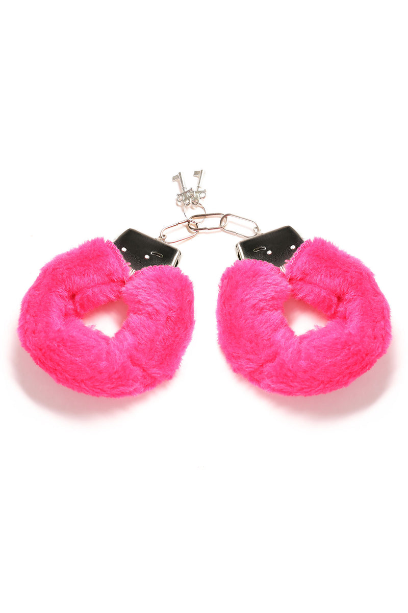 Fire Your Desire Faux Fur Handcuffs Hot Pink Fashion Nova, Lingerie