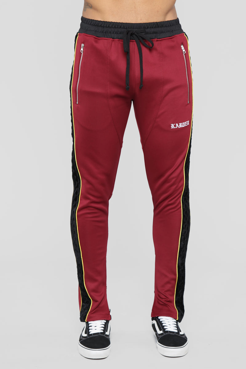 Karter Track Pants Burgundy