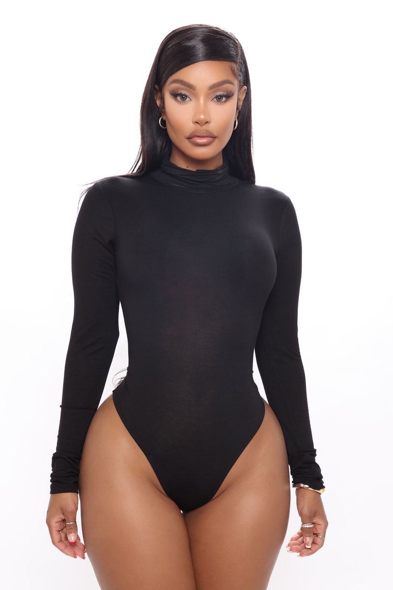 Pamela Turtle Neck Long Sleeve Bodysuit - Black, Fashion Nova, Basic Tops  & Bodysuits