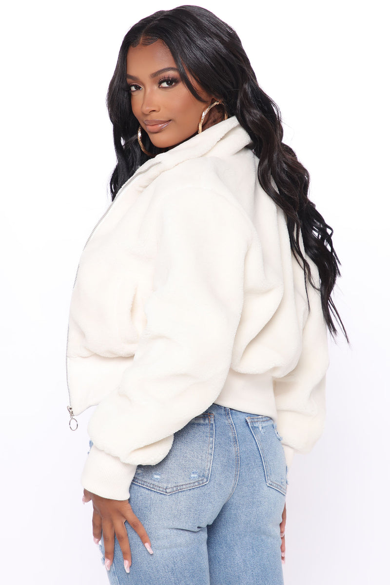 Fluff Off Sherpa Bomber Jacket Ivory Fashion Nova, Jackets & Coats