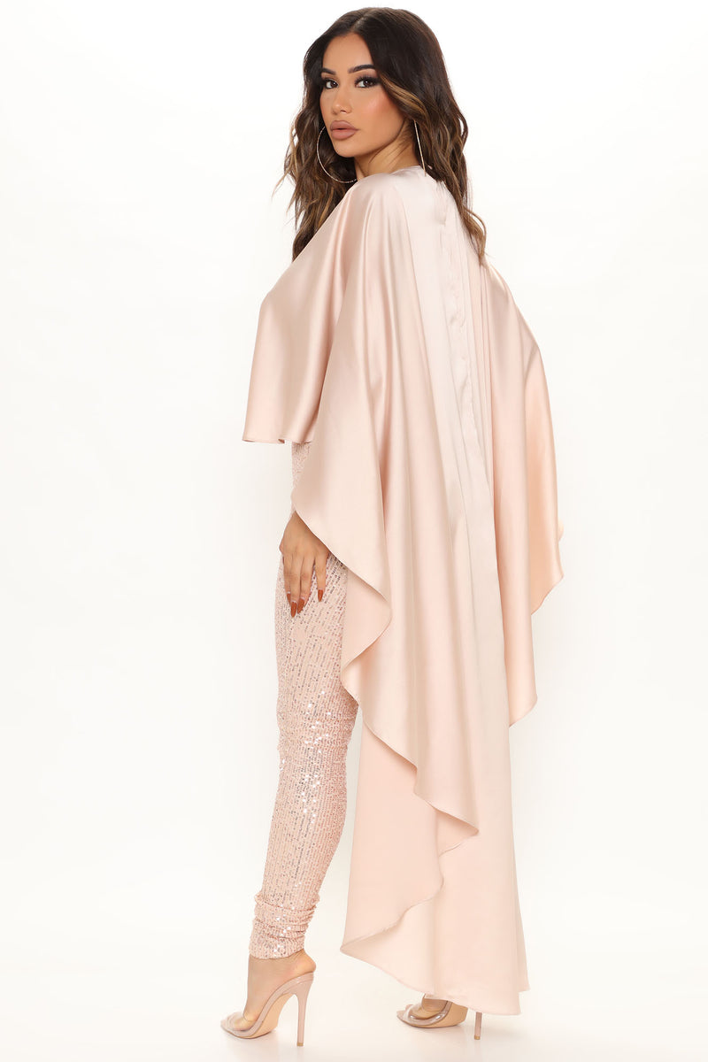 Unforgettable Faces Jumpsuit Rose Gold Fashion Nova