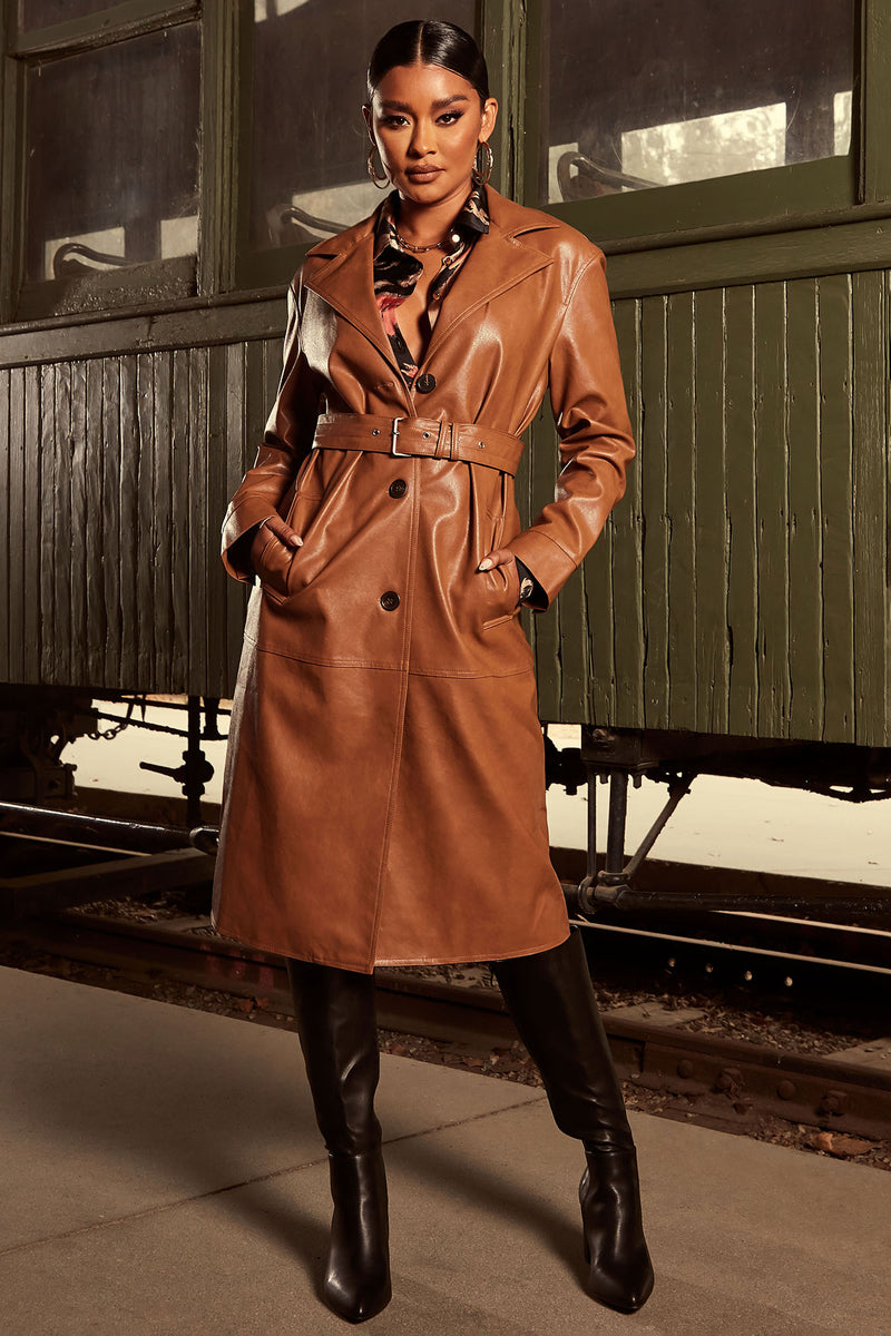 Womens leather walking coat on sale