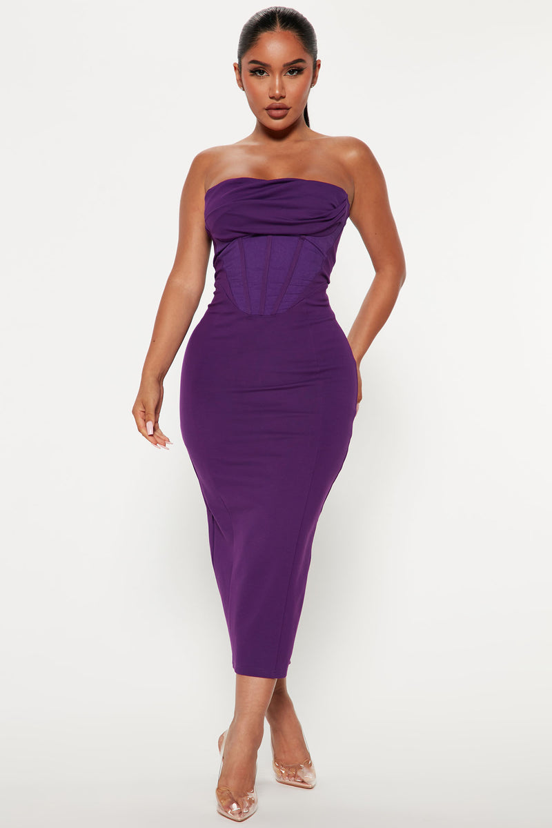 Girlfriend Material Midi Dress Purple