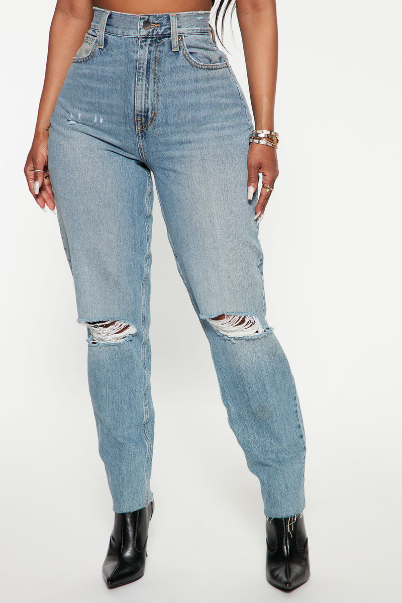 All Split Up High Rise Mom Jeans Medium Wash