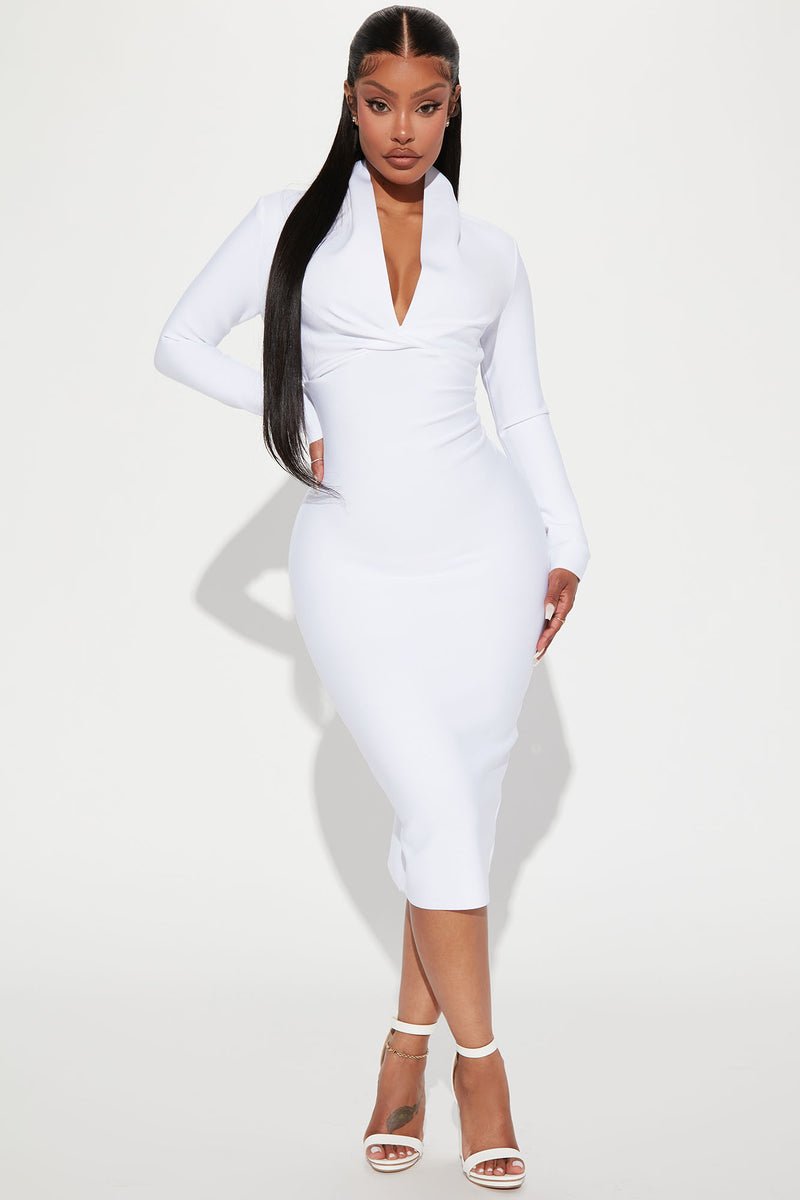 White bodycon dress fashion nova best sale