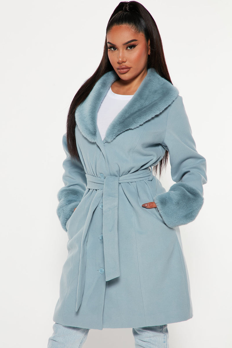 Best Dressed Coat Dusty Blue Fashion Nova Jackets Coats