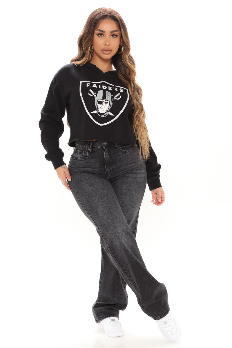 Raiders crop top hoodie 2025
