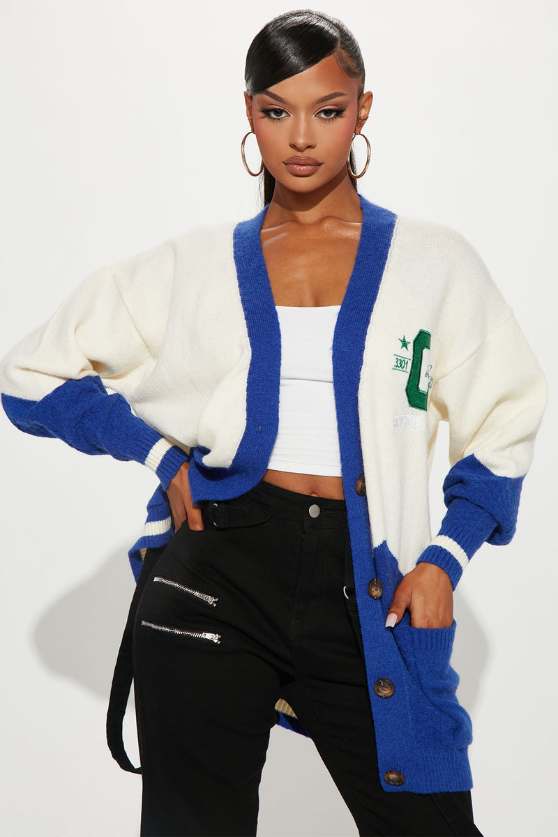 California Dreams Varsity Boyfriend Cardigan Fashion