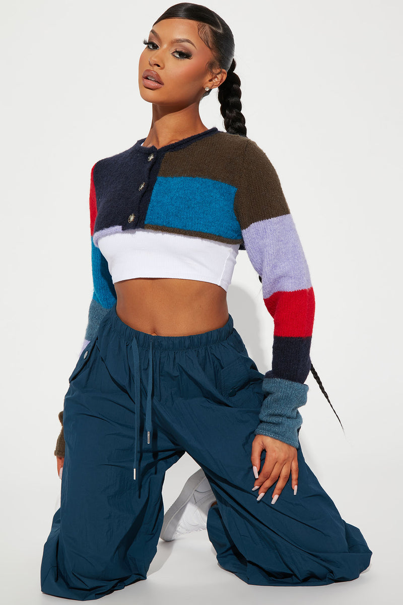 Cropped sales colorblock sweater