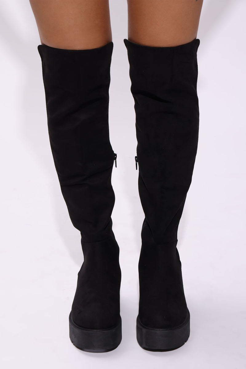 Cleated sole over the knee boots online