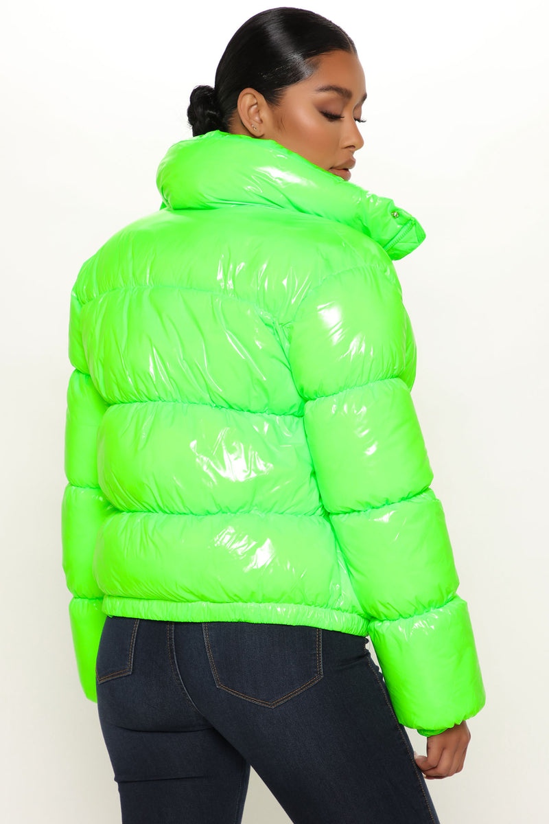 Bright green hotsell puffer jacket