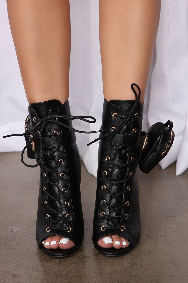 Bet On Me Peep Toe Booties Black Fashion Nova Shoes Fashion
