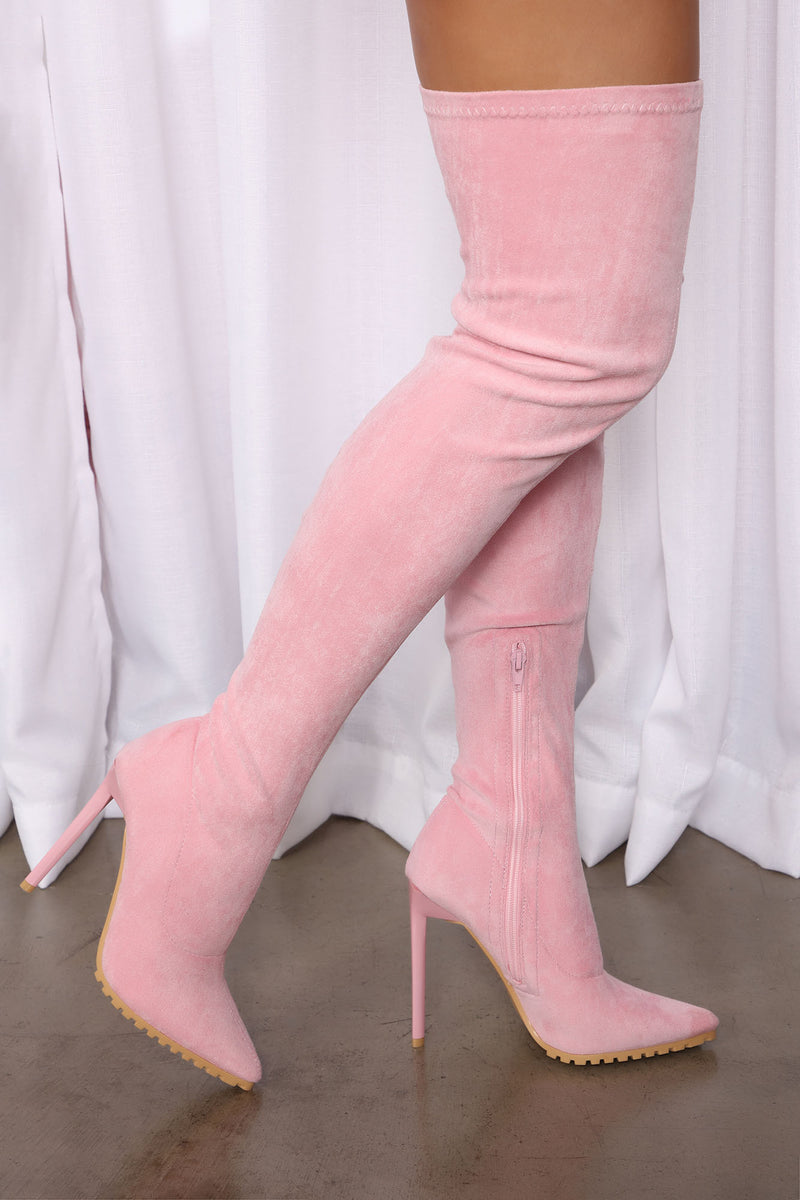 Extra Attention Over The Knee Boots Pink