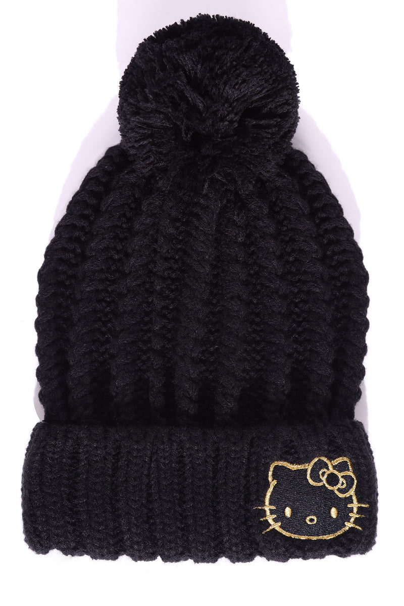 Hello kitty beanie black deals