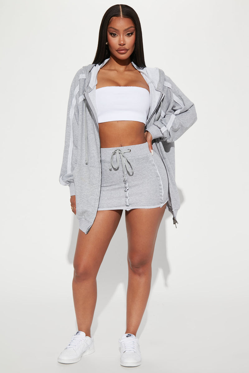 Grey shop skirt set