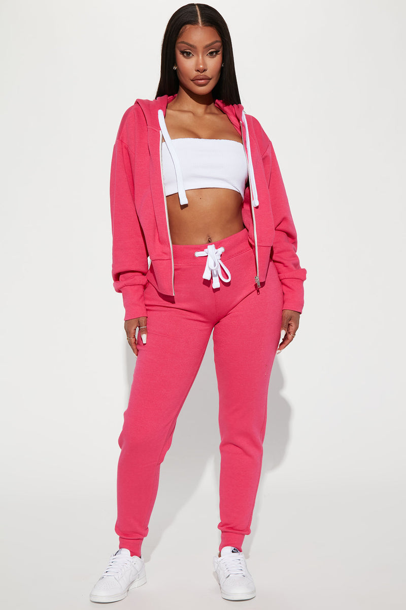 Chill Mode Hoodie And Jogger Set Pink
