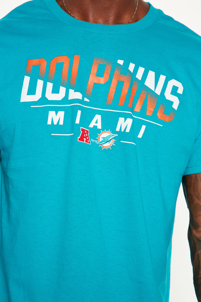 Miami Dolphins Down The Middle Short Sleeve Tee - Teal
