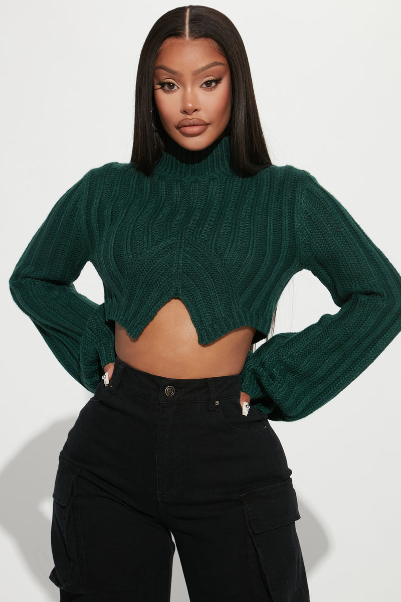 Turtleneck crop sales top sweater