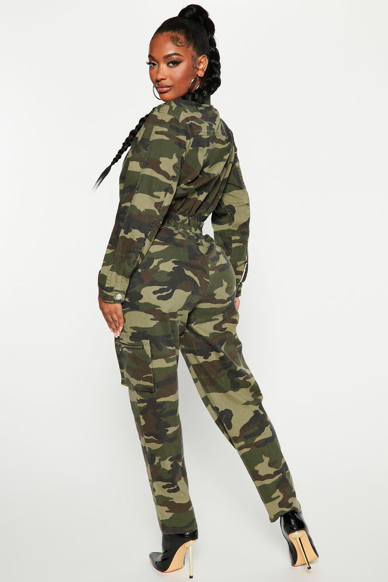 Time To Hide Camo Jumpsuit Brown combo