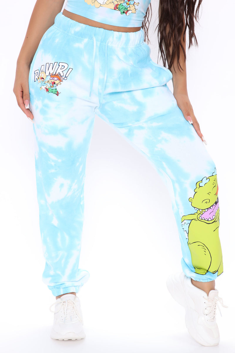 Rawr Reptar Tie Dye Sweatpants Blue combo
