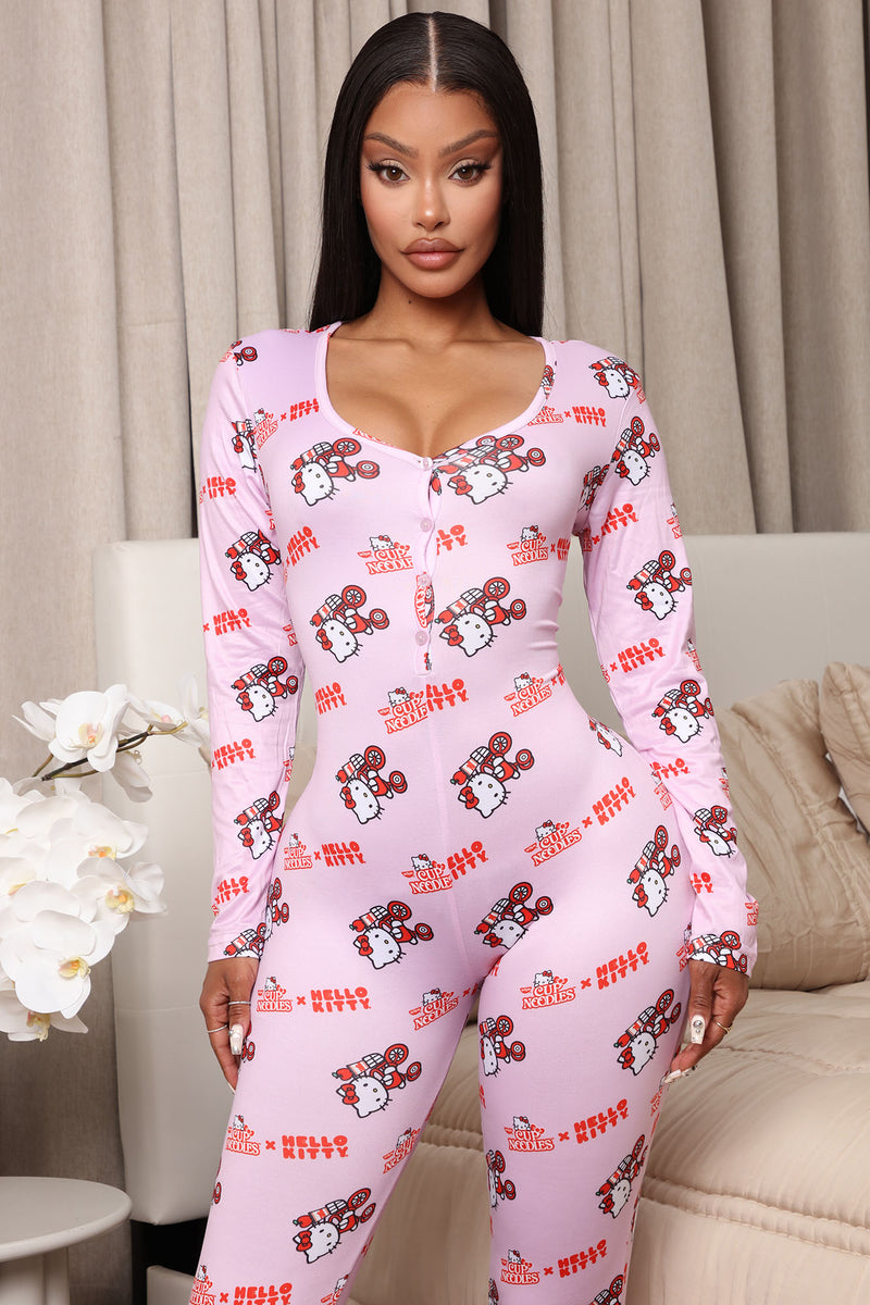 Pink jumpsuit pajamas discount