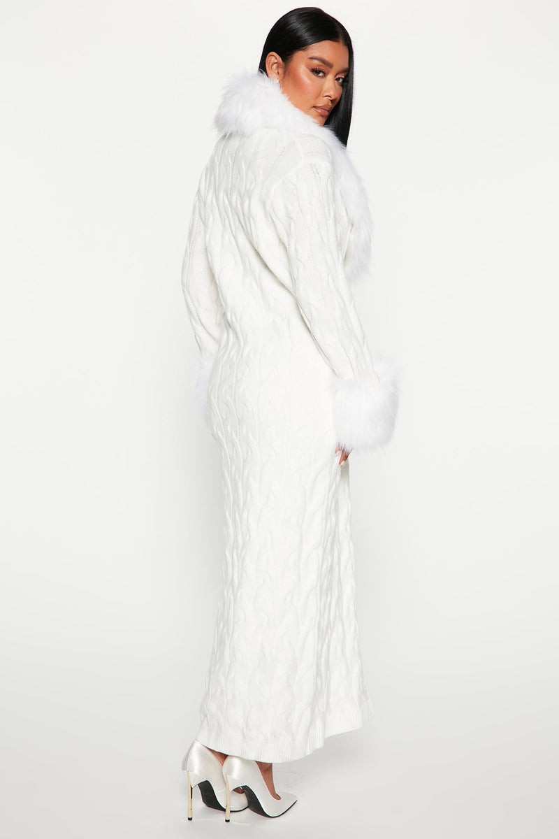 Ivory sweater coat top