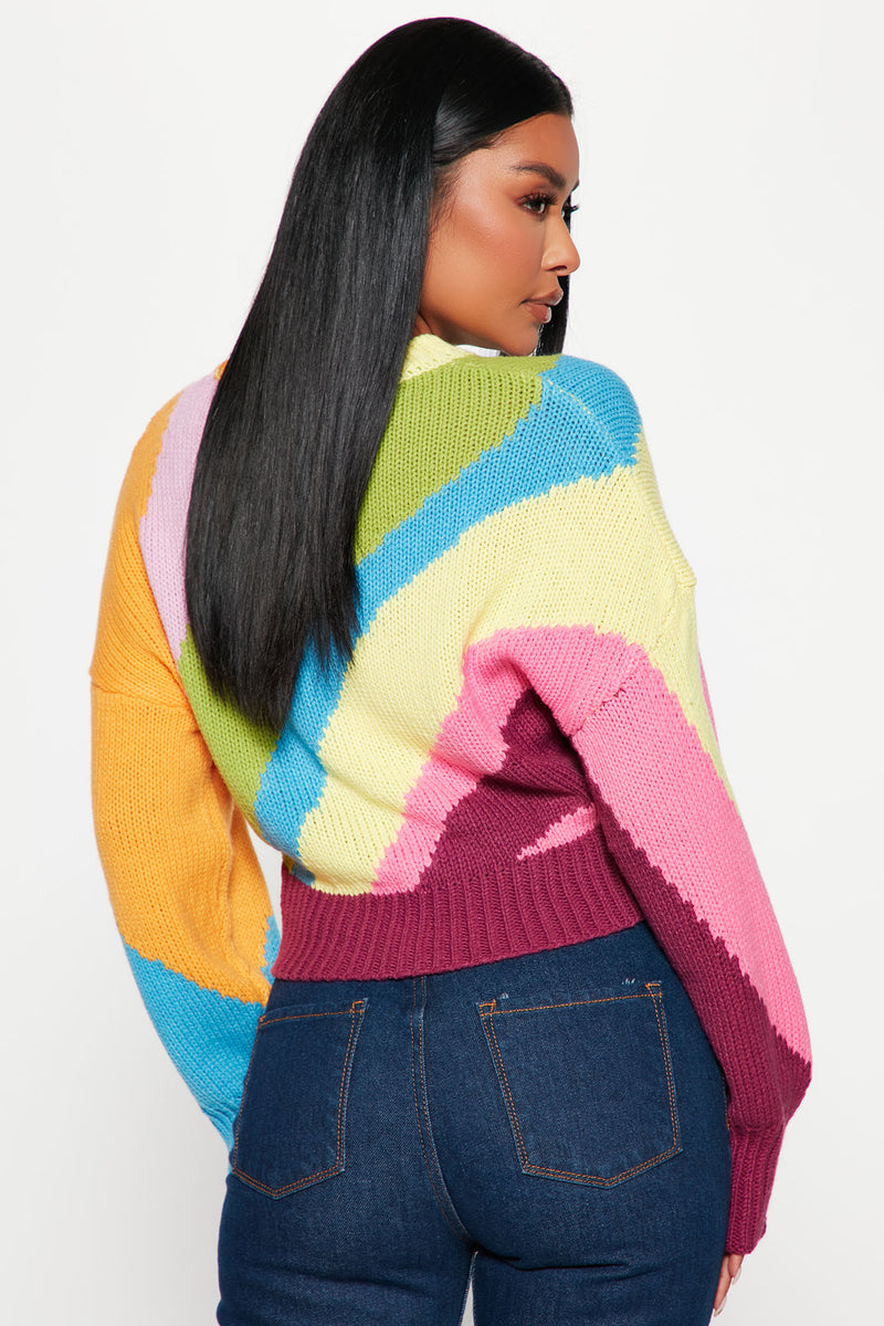 Fashion nova rainbow sweater top