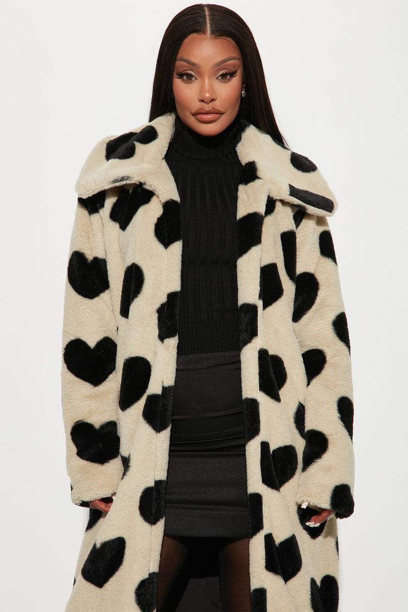 Faux fur heart best sale coat