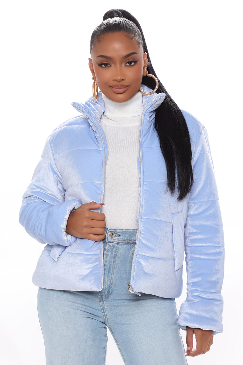 Blue velvet hotsell puffer coat