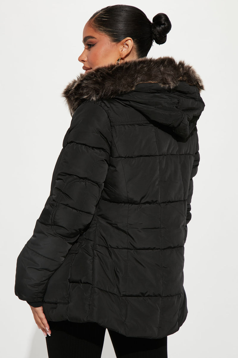 Black shop puffa coat