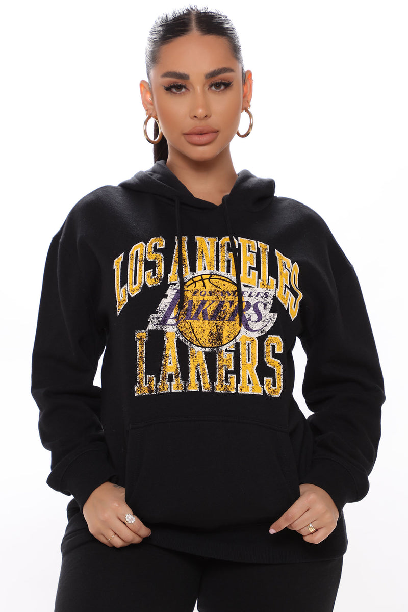 NBA Floral Graphic LA Lakers Pullover Hoodie D01_371